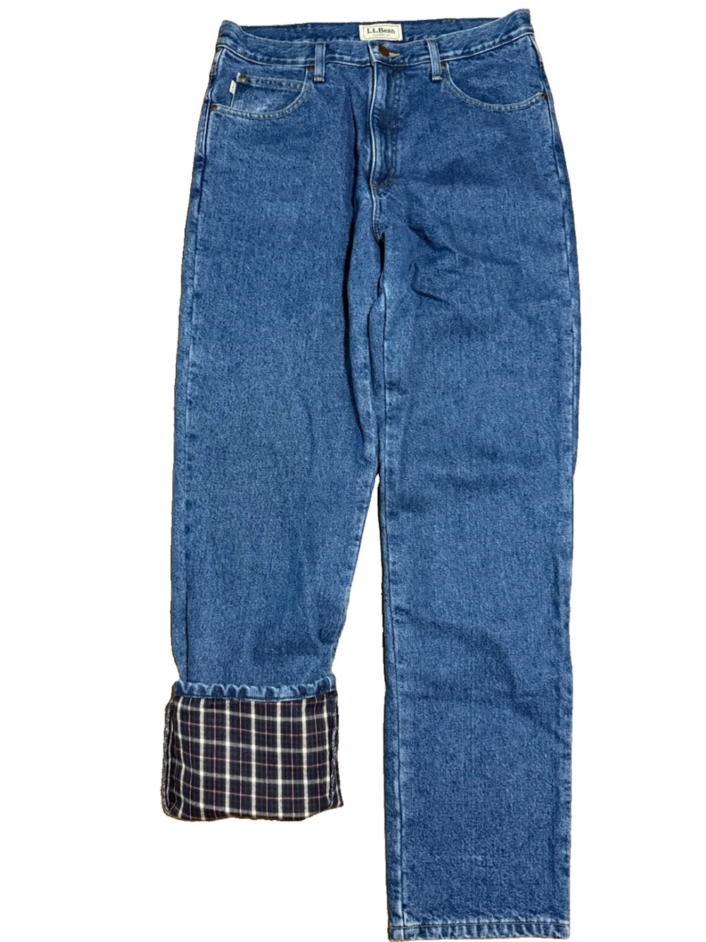 Vintage LL Bean Mens 34 x 34 Classic Fit Flannel Lined Denim Jeans Blue Outdoor